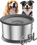 Tazón de agua para perros de 6.5 L, sin derrames, 1.6 galones, tazón de agua de acero inoxidable para perros, gran capacidad, sin salpicaduras, comedero lento con alfombrilla antideslizante para bebedores desordenados, 6.5 L+2 filtros