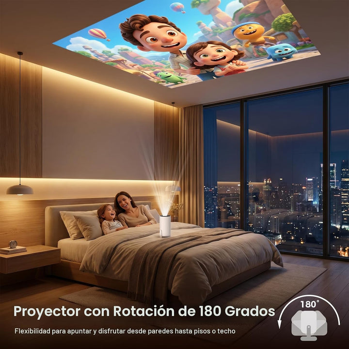 WellSonic Mini proyector con WiFi y Bluetooth, proyector de películ...