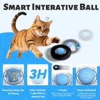 ORSDA Juguetes para Gatos, Pelota Interactiva Rodante Rápida en Bolsa, Escondite y Búsqueda para Gatos de Interior, Pelota Móvil Activada por Movimiento con Chirrido, Juego de Atrapar Ratones con