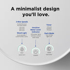 Carepod One Plus con soporte, humidificador de acero inoxidable para habitación grande con luz de estado de ánimo, silencioso y seguro para el bebé, solo 3 piezas lavables, humidificadores
