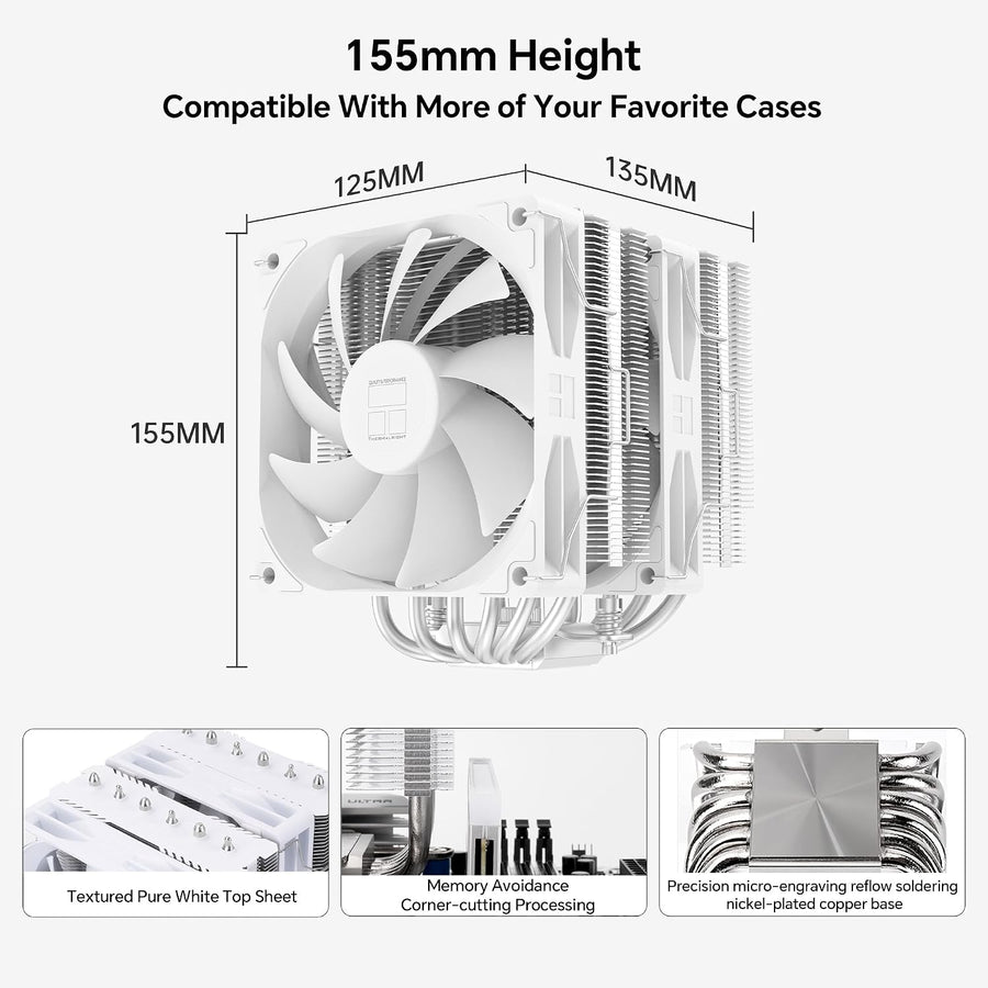Thermalright Peerless Assassin 120 SE White V2 Enfriador de CPU, 18...