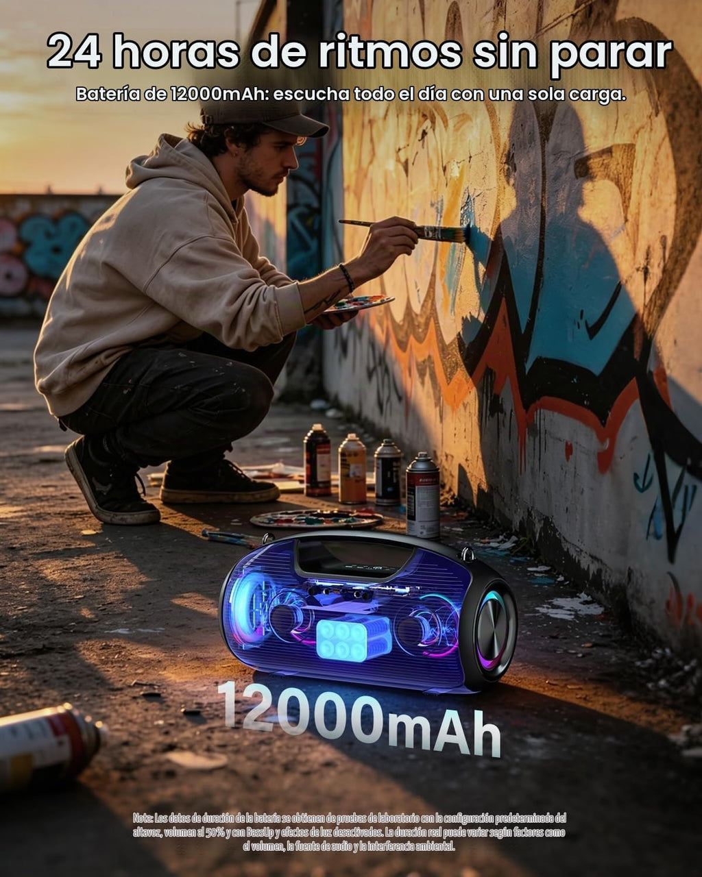 Altavoz Bluetooth, altavoces portátiles de pico de 200 W