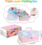 Itopstar 3000 suministros de manualidades para niños, suministros de manualidades en caja de arte de plástico de 3 capas, todo en uno de 8, 9, 10, 11 y 12 años, juego de suministros de manualidades para niñas y niños