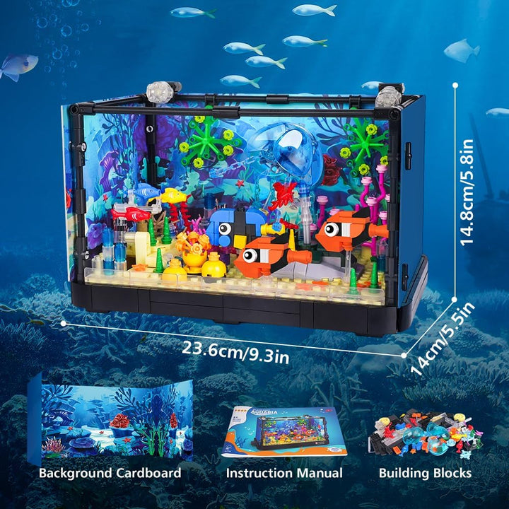 HOGOKIDS Juego de construcción de pecera con luz LED