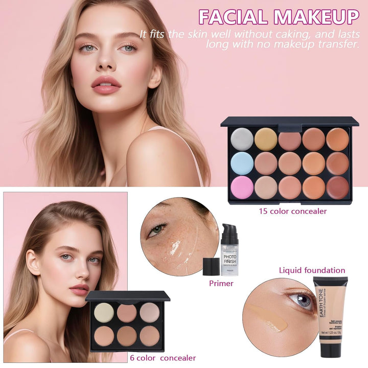 Kit de maquillaje de viaje, juego de maquillaje para niñas adolesce...