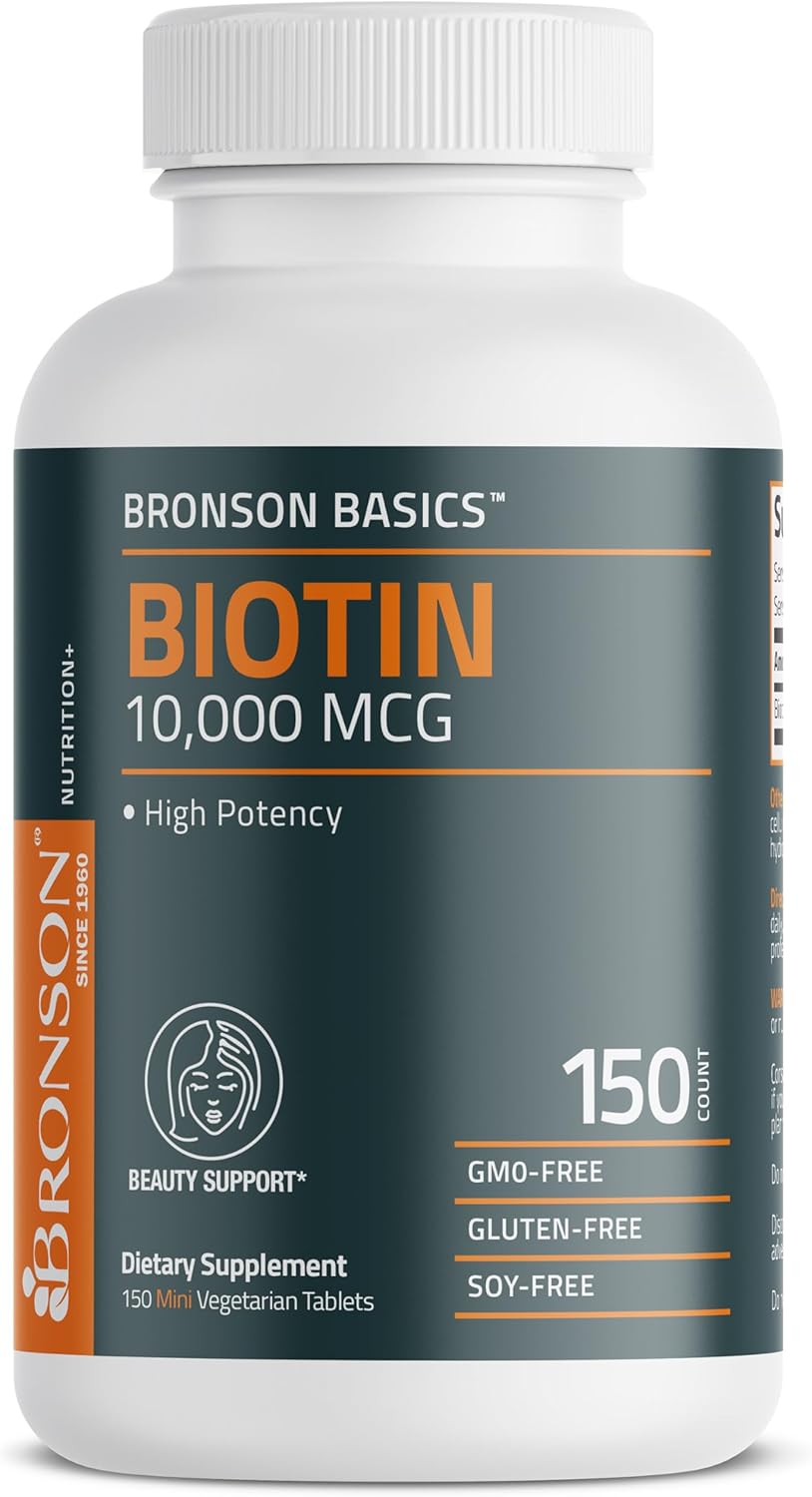 Bronson Biotina 10,000mcg, mejora la salud del cabello, la piel y l...
