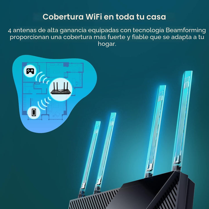 TP-Link Router de doble banda AX3000 Wi-Fi 6 Archer AX55 | Enrutado...