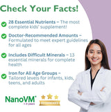 NanoVM 1-3 años, multivitamínico sin alérgenos para niños, suplemen...