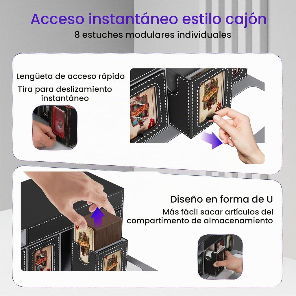 MTG Commander - Caja de cubierta con asa, 8 bandejas modulares extraíbles y