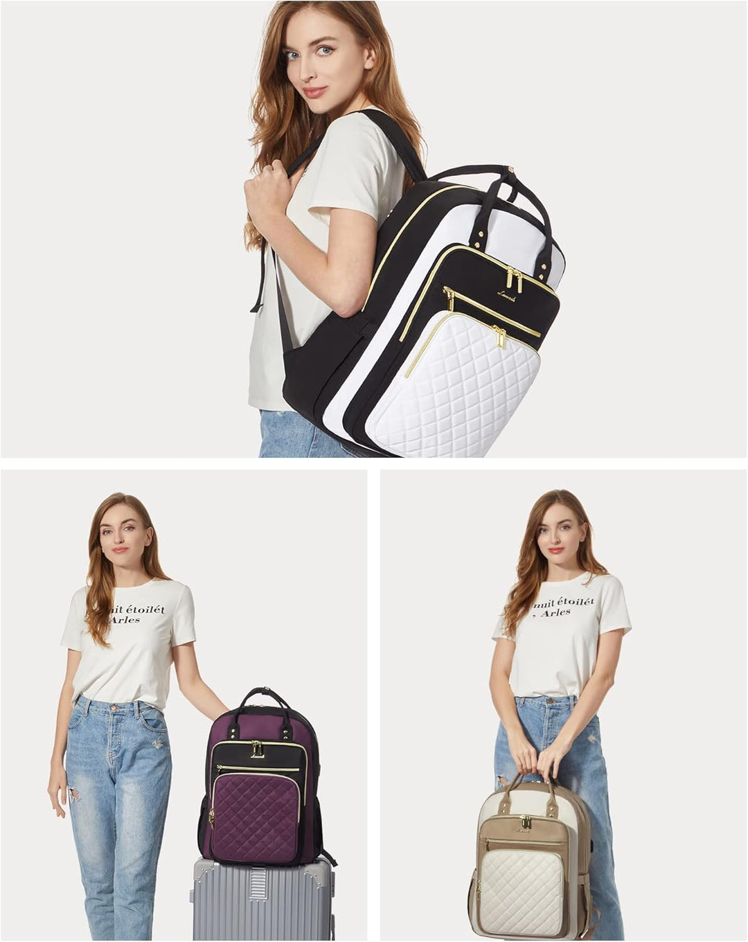 LOVEVOOK Mochila para computadora portátil para mujer, mochila para...