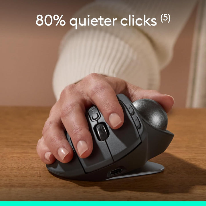 Logitech MX Ergo S Mouse de trackball inalámbrico avanzado, ratón i...