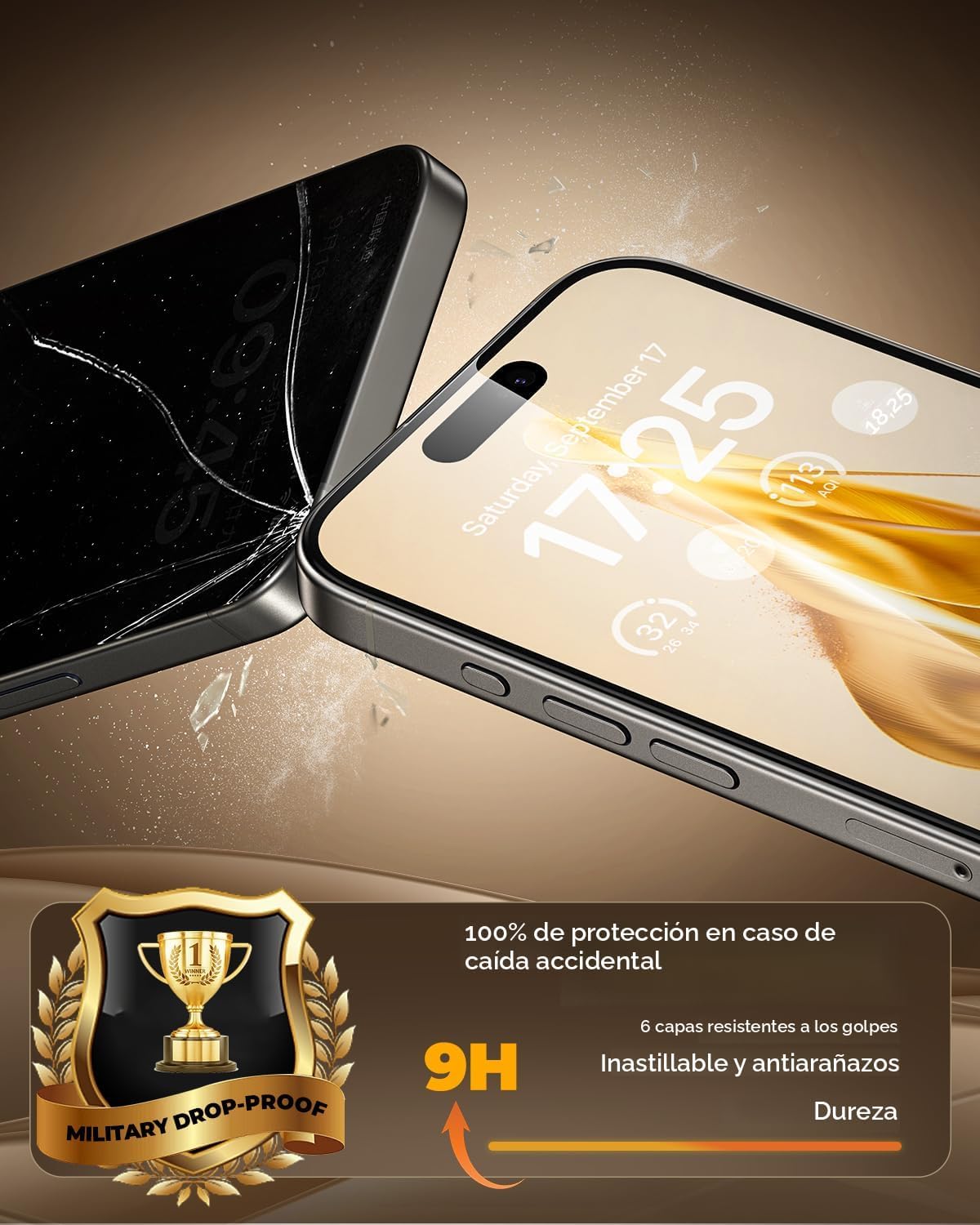 UNBREAKcable - Protector de pantalla de privacidad para iPhone 16 Pro Max, cobertura completa
