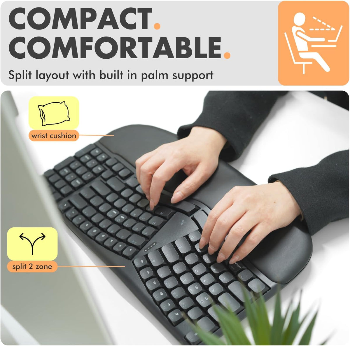 Teclado ergonómico mecánico de bajo perfil X9 Performance - (BT + 2...