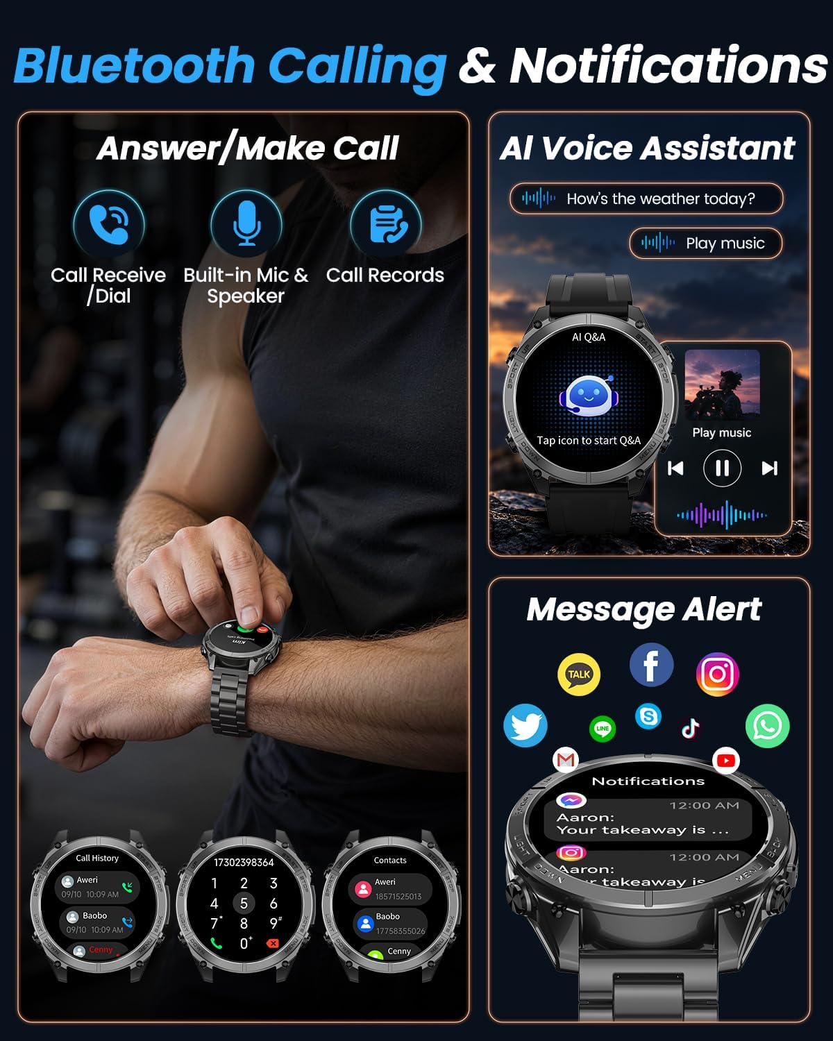 Relojes inteligentes militares para hombres con GPS y mapas offline