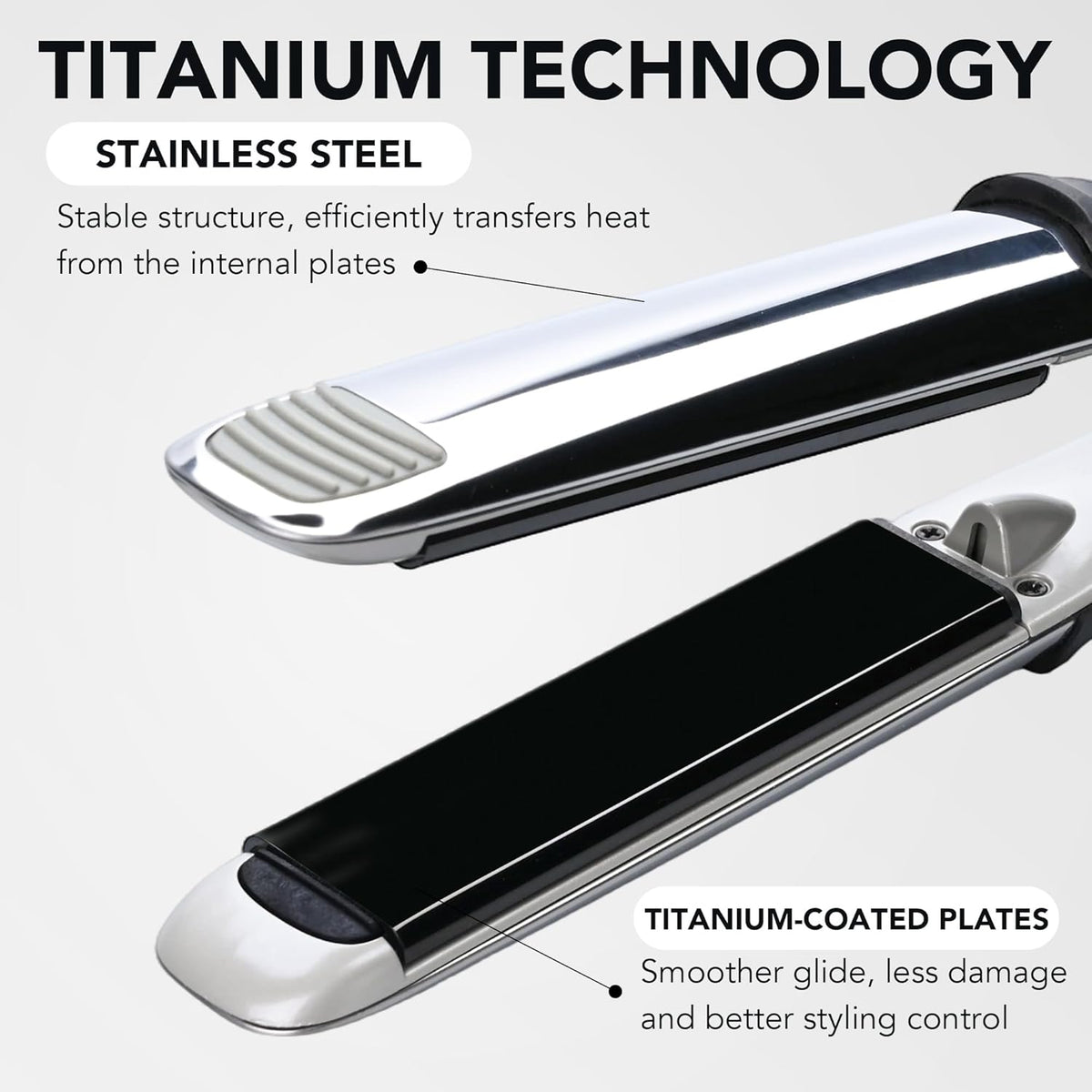 Plancha plana profesional de titanio, placas flotantes de 1 1\/4 pu...