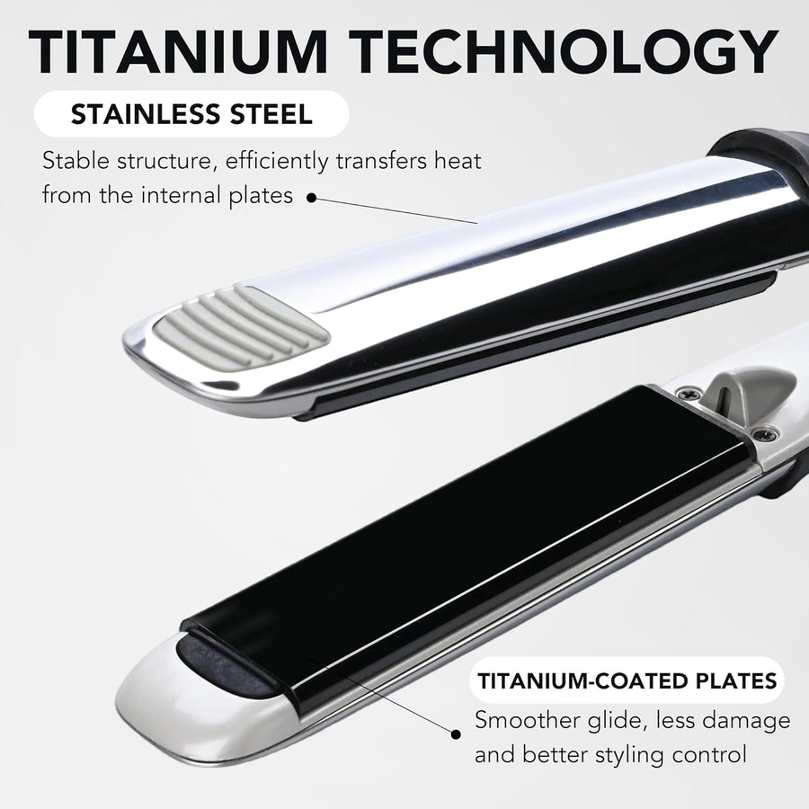 Plancha plana profesional de titanio, placas flotantes de 1 1\/4 pu...