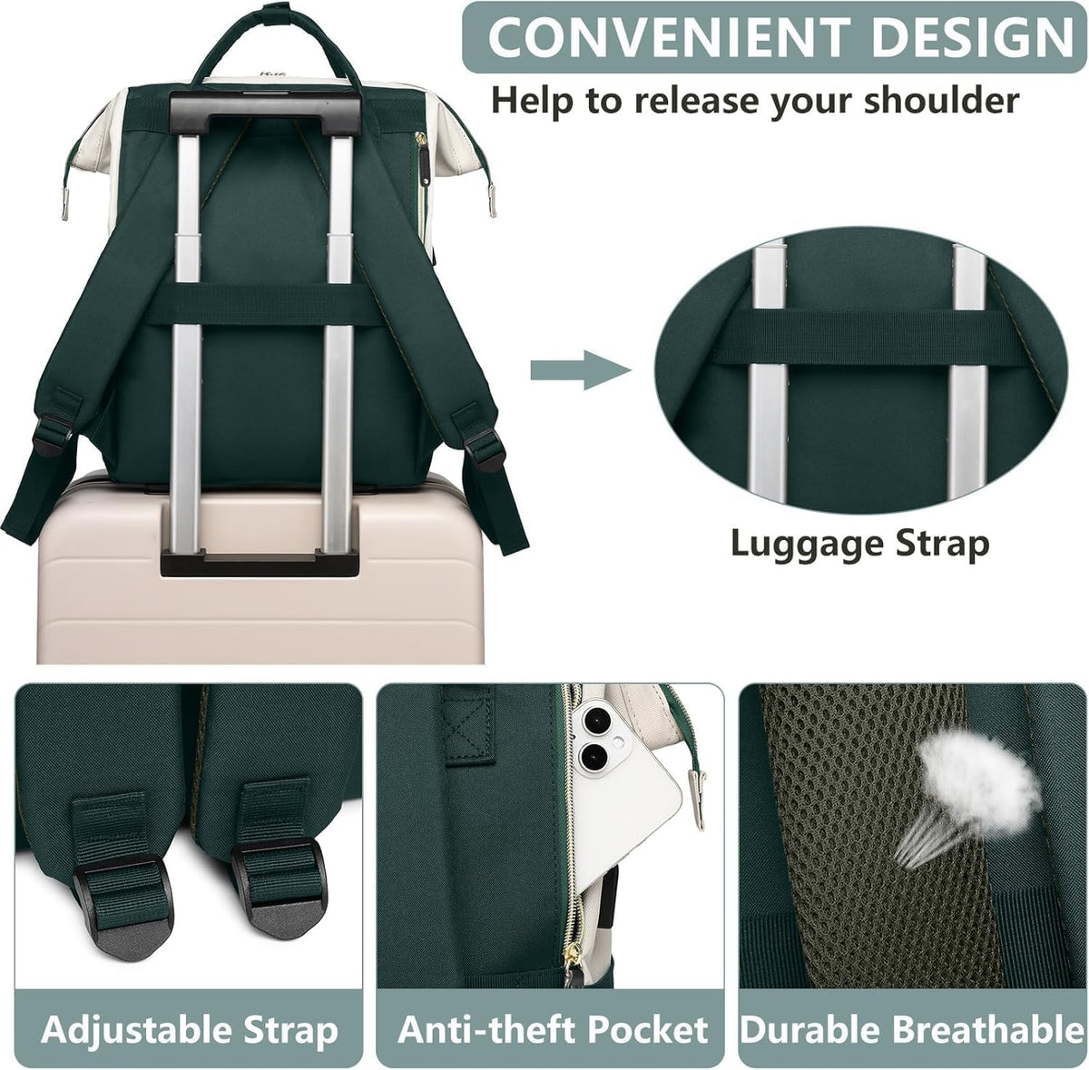 Mochila para laptop Bolsa de trabajo para mujer: bolsa de trabajo d...