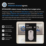 EPOMAKER Click Gaming Mouse inalámbrico de 2.4 GHz\/BT\/tipo C, 800...