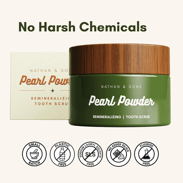 Nathan &amp; Sons Pearl - Exfoliante de dientes remineralizante, si...