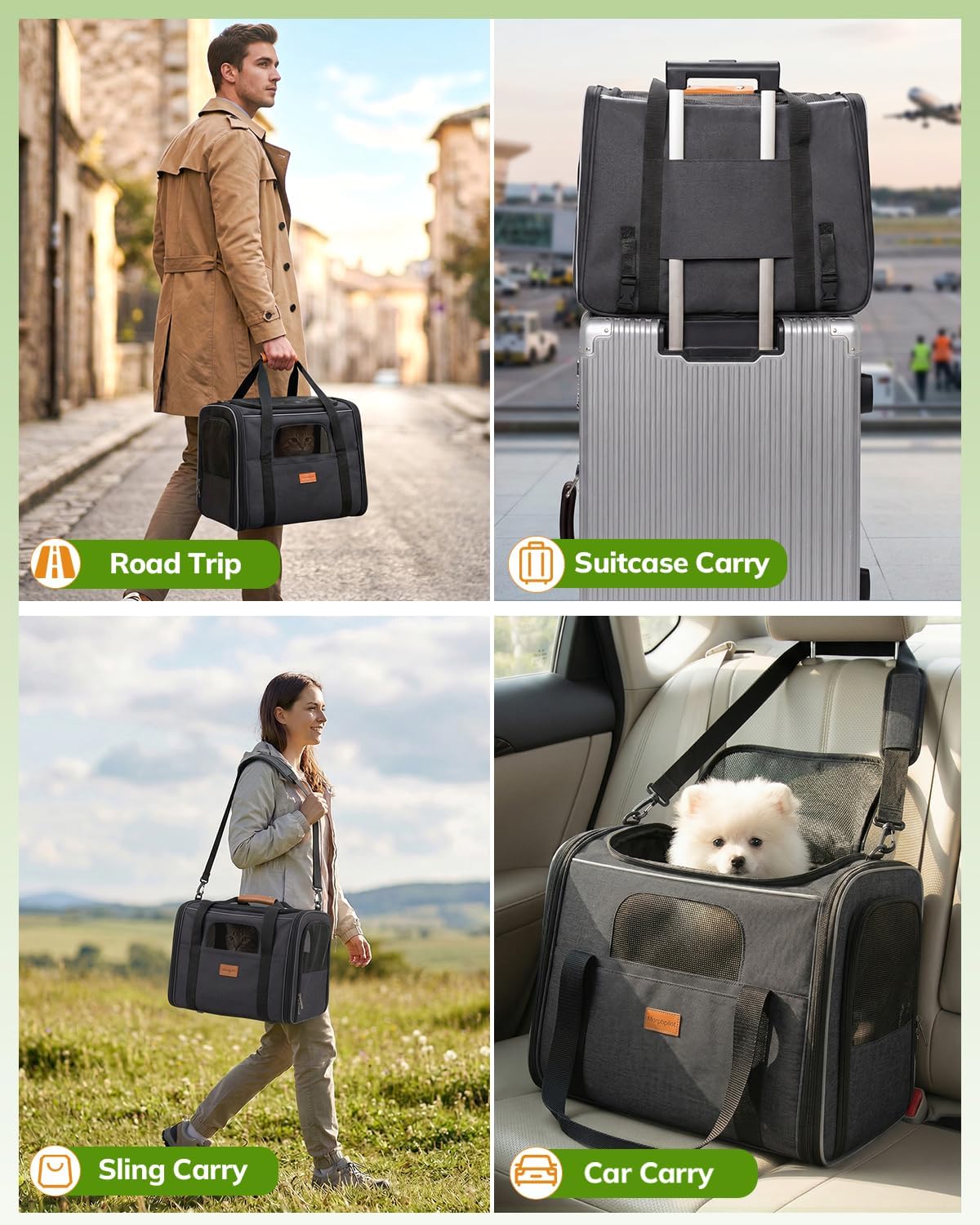 Morpilot - Transportador suave para gatos grandes y medianos y cachorros de