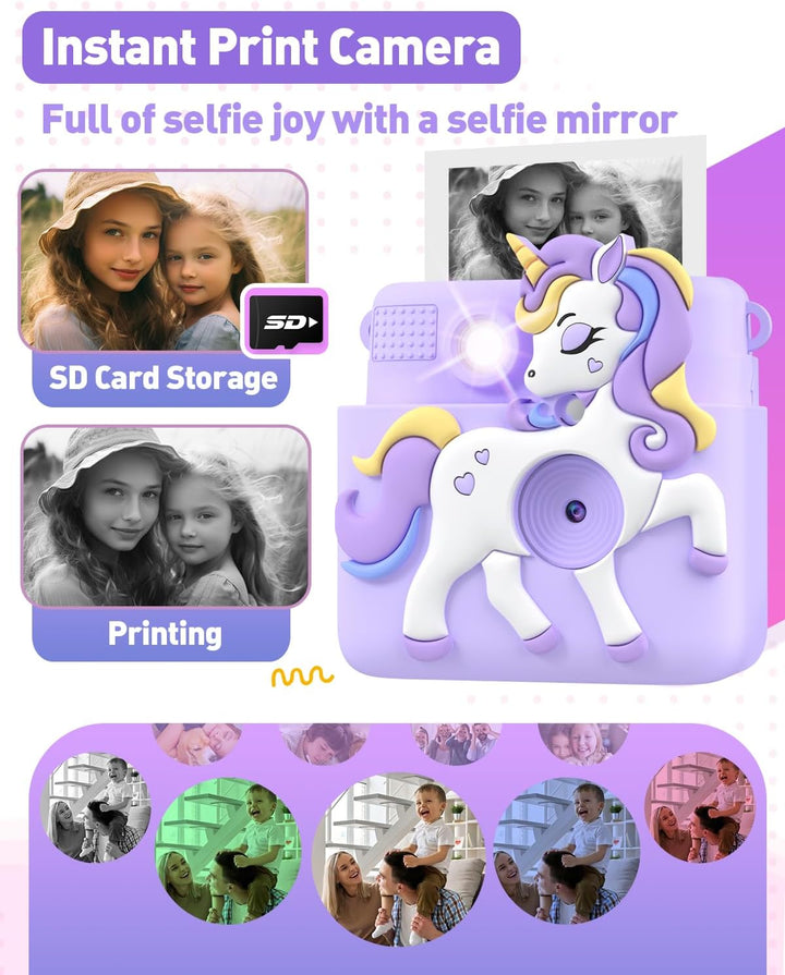 Cámara para niños con impresión instantánea para niñas de 4 a 12 añ...