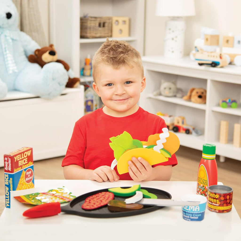 Melissa & Doug Fill & Fold - Juego de tacos y tortillas