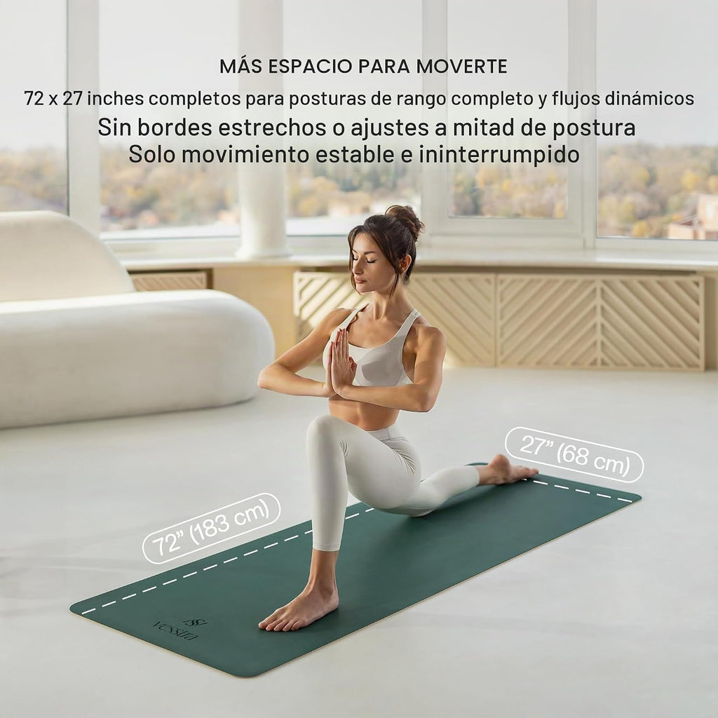 Esterilla de yoga premium – Agarre de poliuretano antideslizante activado por el sudor I Base de goma natural I 0.157 in para yoga, pilates y entrenamientos