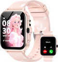 Reloj inteligente para niños de 5 a 12 años, juegos de funciones Ai con pantalla táctil HD, con cámara de video, reproductor de música, podómetro, ritmo cardíaco, rastreador de sueño, regalos de Navidad y cumpleaños para niñas (rosa, 1.85 pulgadas)