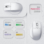 Keychron Ratón inalámbrico para juegos M6 8K, 2.4G/Bluetooth/cableado, sensor PixArt 3950, sondeo de 8000Hz, clics silenciosos, 5 perfiles de memoria integrados para Plug & Play, programable para Mac