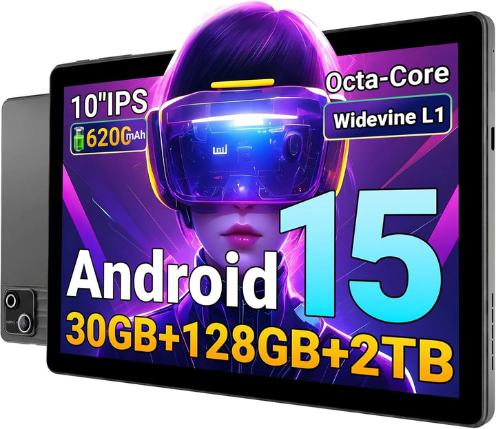 Evermyth Tableta, tableta Android 15 de 10 pulgadas, 30 GB de RAM 1...