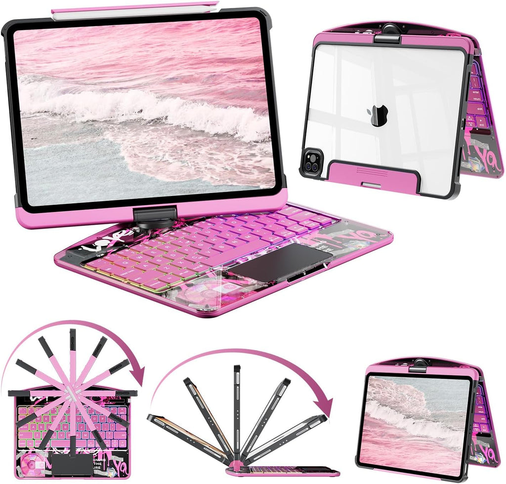 Funda de teclado Bluetooth de rotación de 360° para iPad 11ª generación