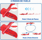 Paquete de 3 lanzadores de aviones de espuma de 12.6 pulgadas con 3 calcomanías de bricolaje, avión LED planeador, juguetes para niños y niñas de 4, 5, 6, 7, 8, 9, 10, 11, 12 años