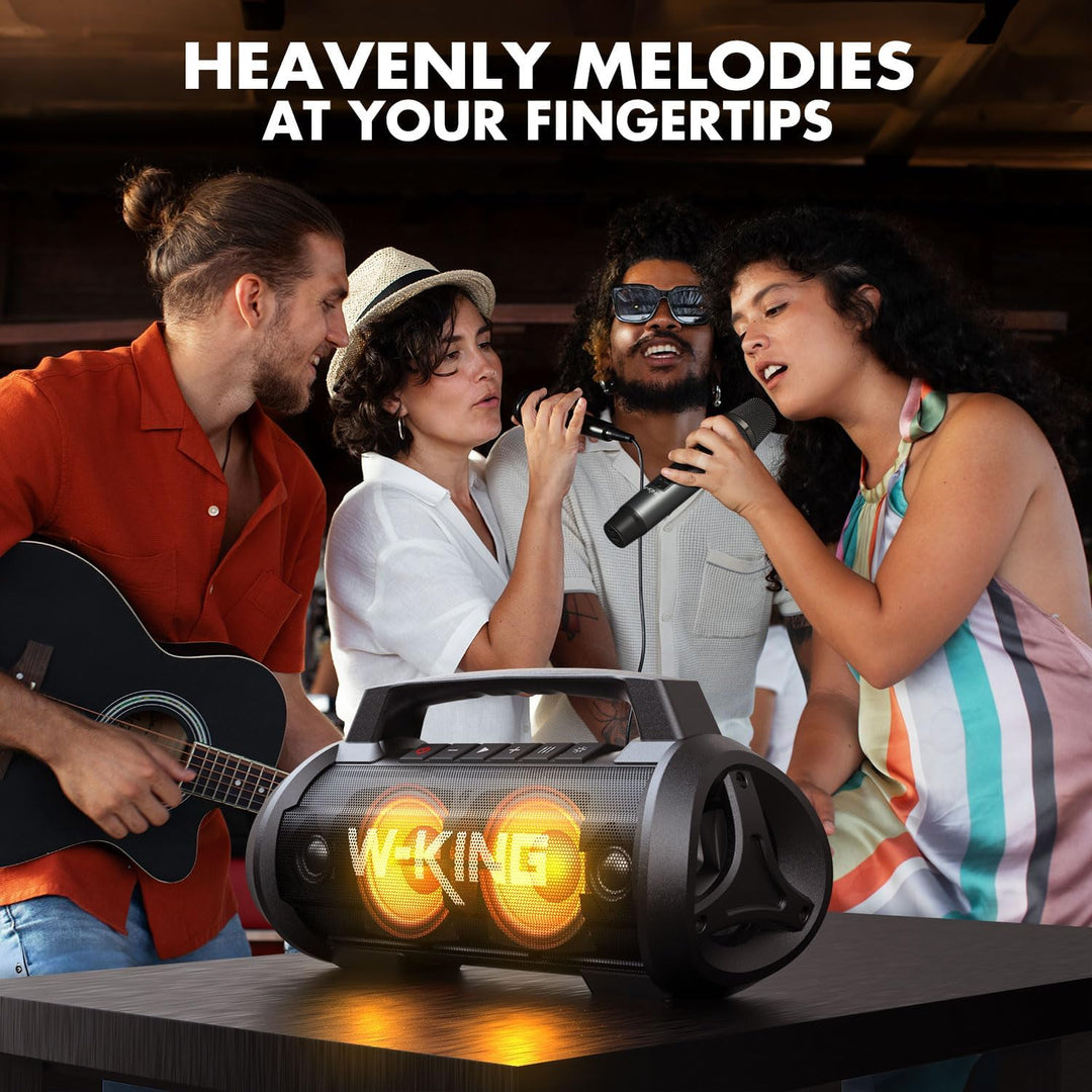 W-KING Altavoz Bluetooth portátil con micrófono inalámbrico, 120 W...