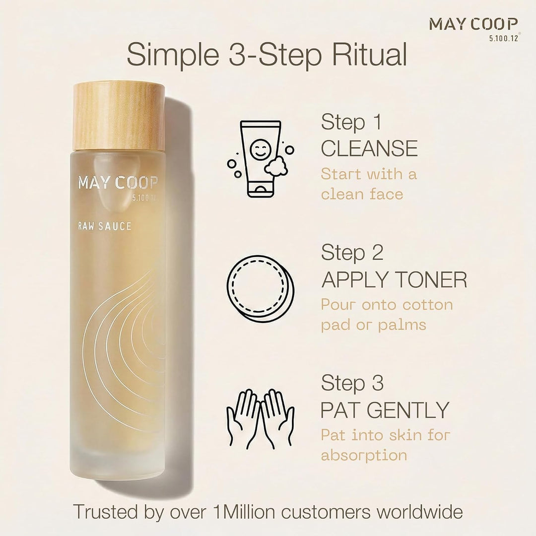MAY COOP Raw Sauce Moisture Essence Toner | Tónico facial hidratant...