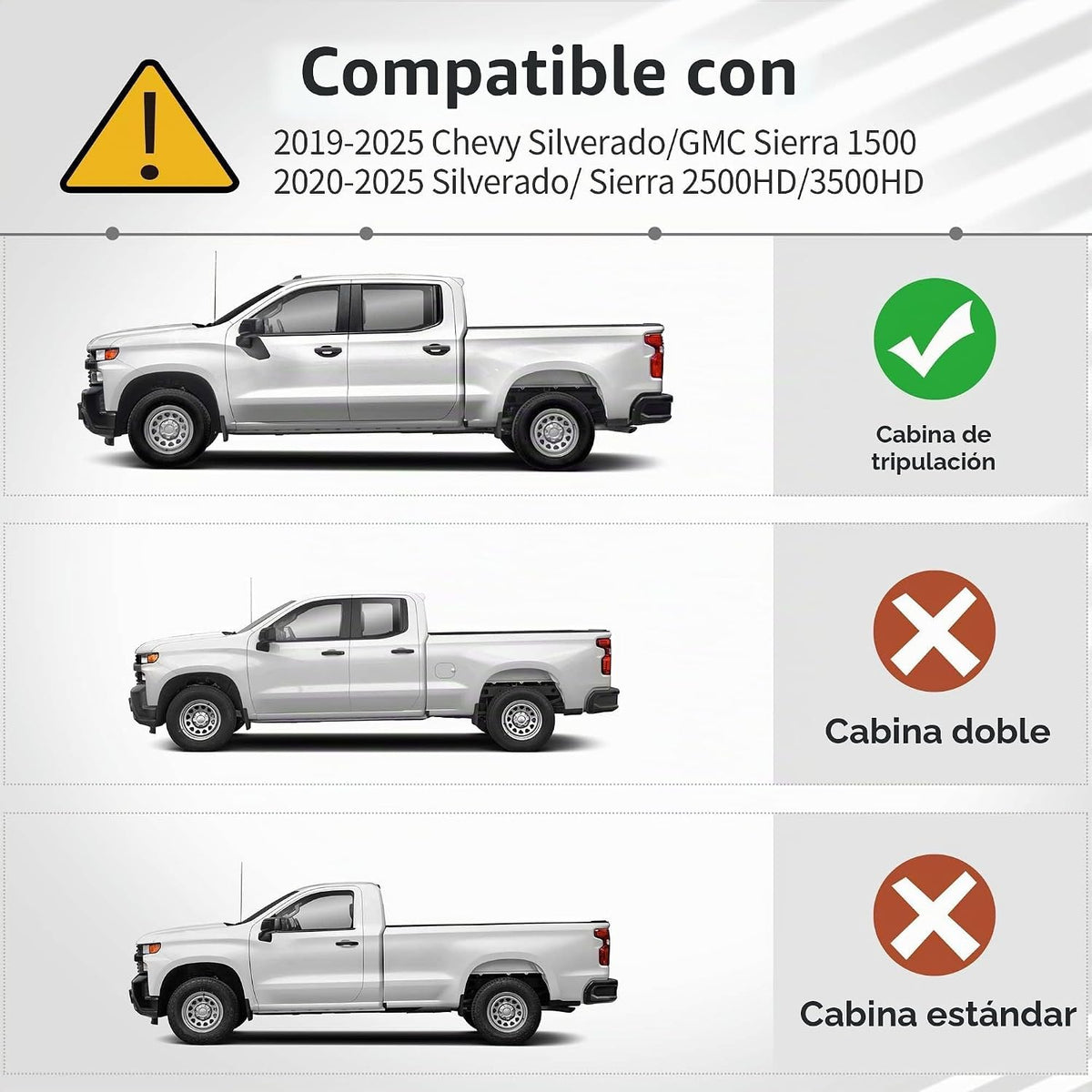 OEDRO Alfombrillas aptas para Chevy Silverado/GMC Sierra 1500 2019-2026