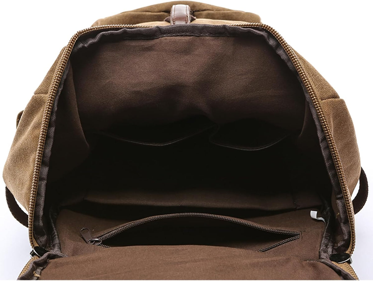 IT'SCARL Mochila grande para hombres, mochila de viaje, bolsa grande de lona, mochila de trabajo (caqui)