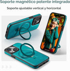 Funda para iPhone 15 con Soporte Compatible con MagSafe de Cuero PU Delgado y TPU Duradero a Prueba de Caídas Soporte Magnético Plegable Funda Protectora para Teléfono con Protector de
