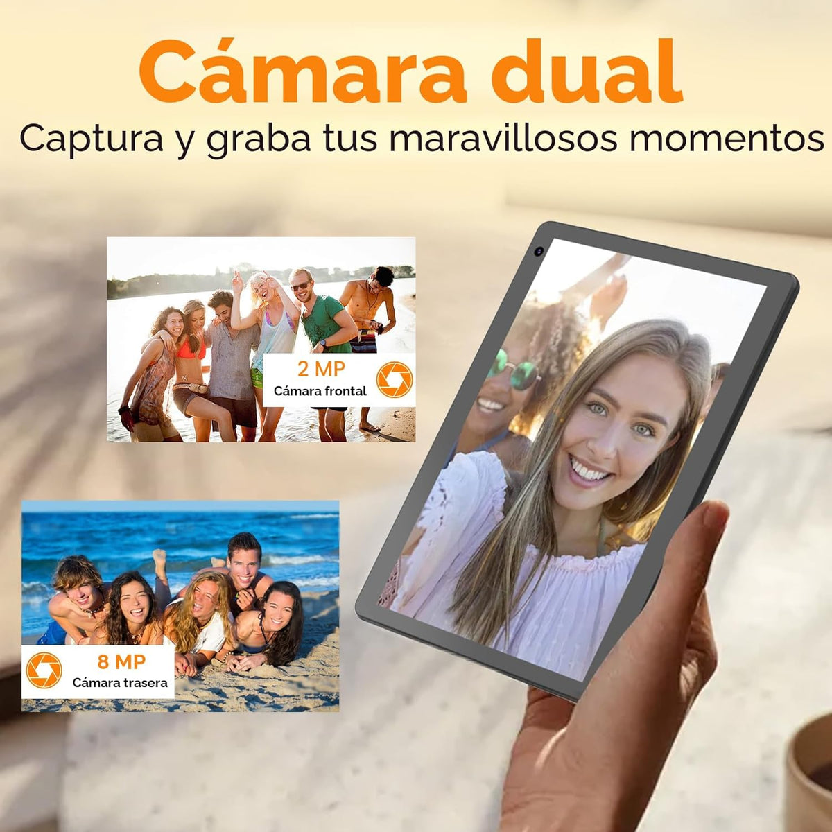 Tablet Android 15 de 10 pulgadas, tableta 2 en 1 con teclado. 8GB R...