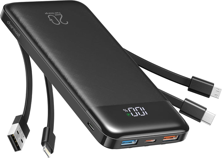 Charmast - Cargador portátil de 20000 mAh con cables incorporados,...