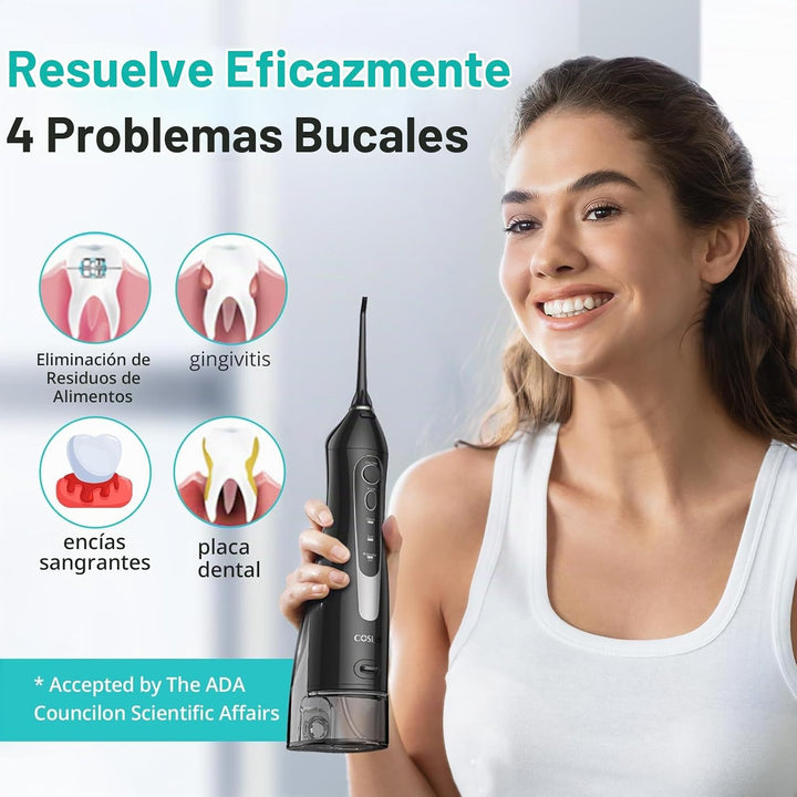 COSLUS Hilo Dental de Agua: Irrigador Oral Portátil Inalámbrico 300...