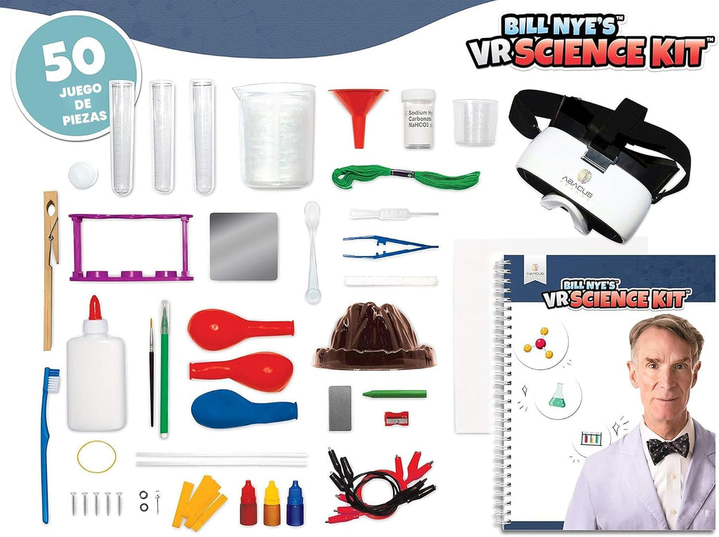 Abacus Brands Bill Nye's VR Science Kit - Virtual Reality Kids Science Kit, Book y Interactive STEM Learning Activity Set (Full Version - Includes Goggles)