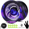 El juego de yoyo de metal 2 en 1 TOPKX28 cuenta con un yoyo mejorado giratorio de dedos, adecuado para niños, adultos, principiantes y profesionales para realizar trucos de Yoyo.