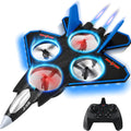 BEZGAR Avión Fighter Jet RC Juguete con luces LED y giro de 360°, azul
