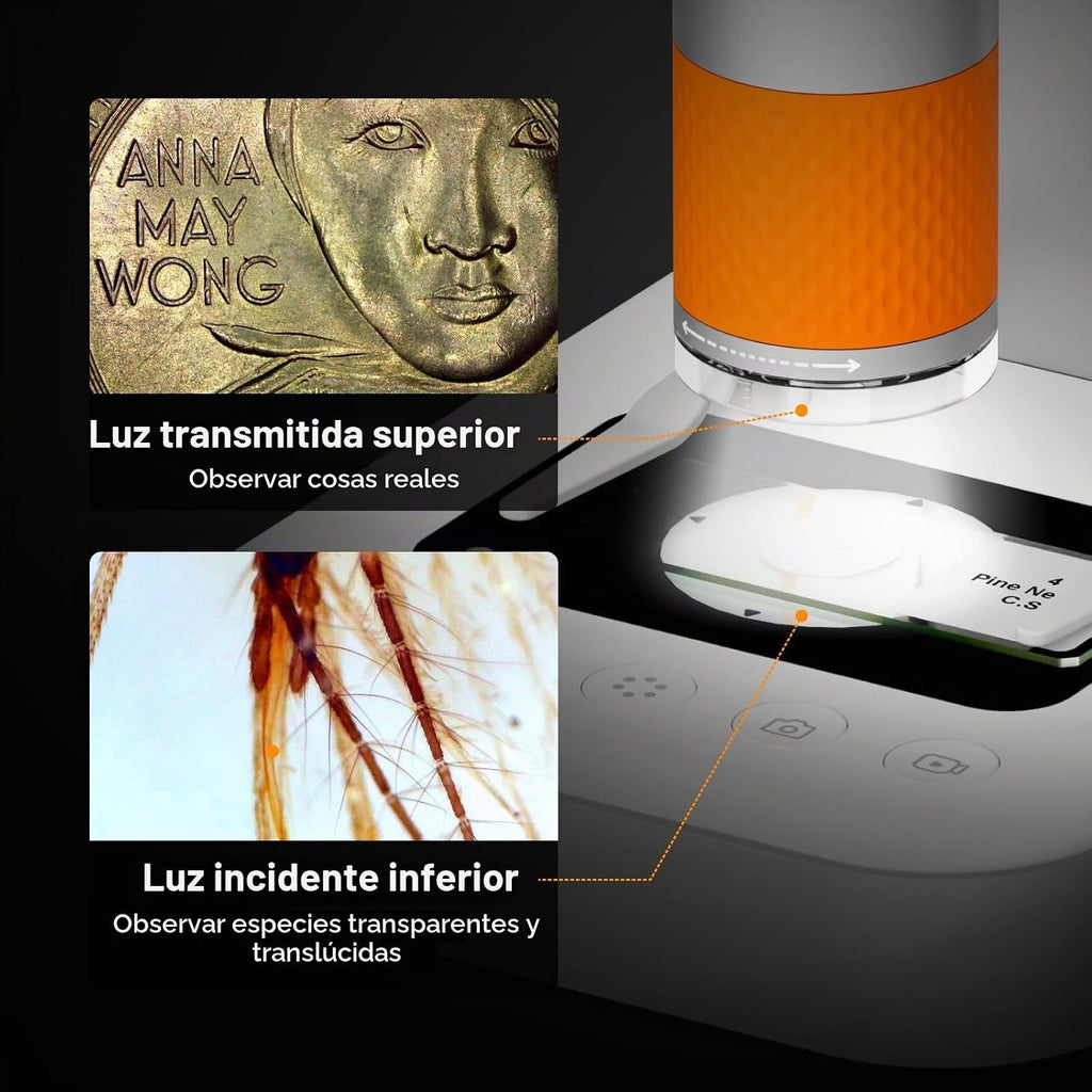 Microscopio para niños 8-12, miniscopio digital del PDA MX2-AS