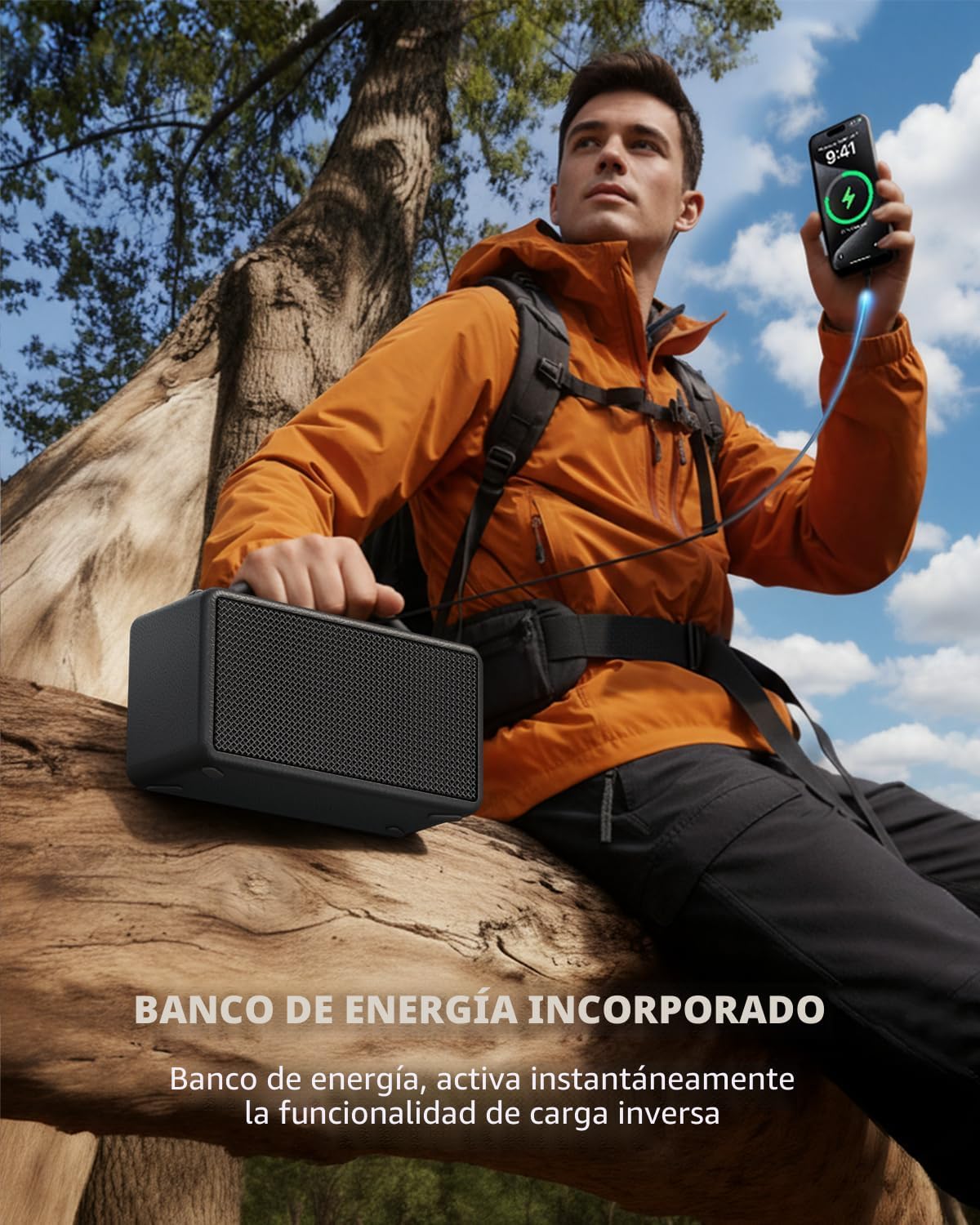 DINDIN Altavoz Bluetooth Portátil: 80W (Pico), 20H Tiempo de Reprod...