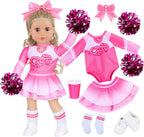 ZITA ELEMENT Ropa y Accesorios de Porrista Rosa para Muñeca de 18 pulgadas