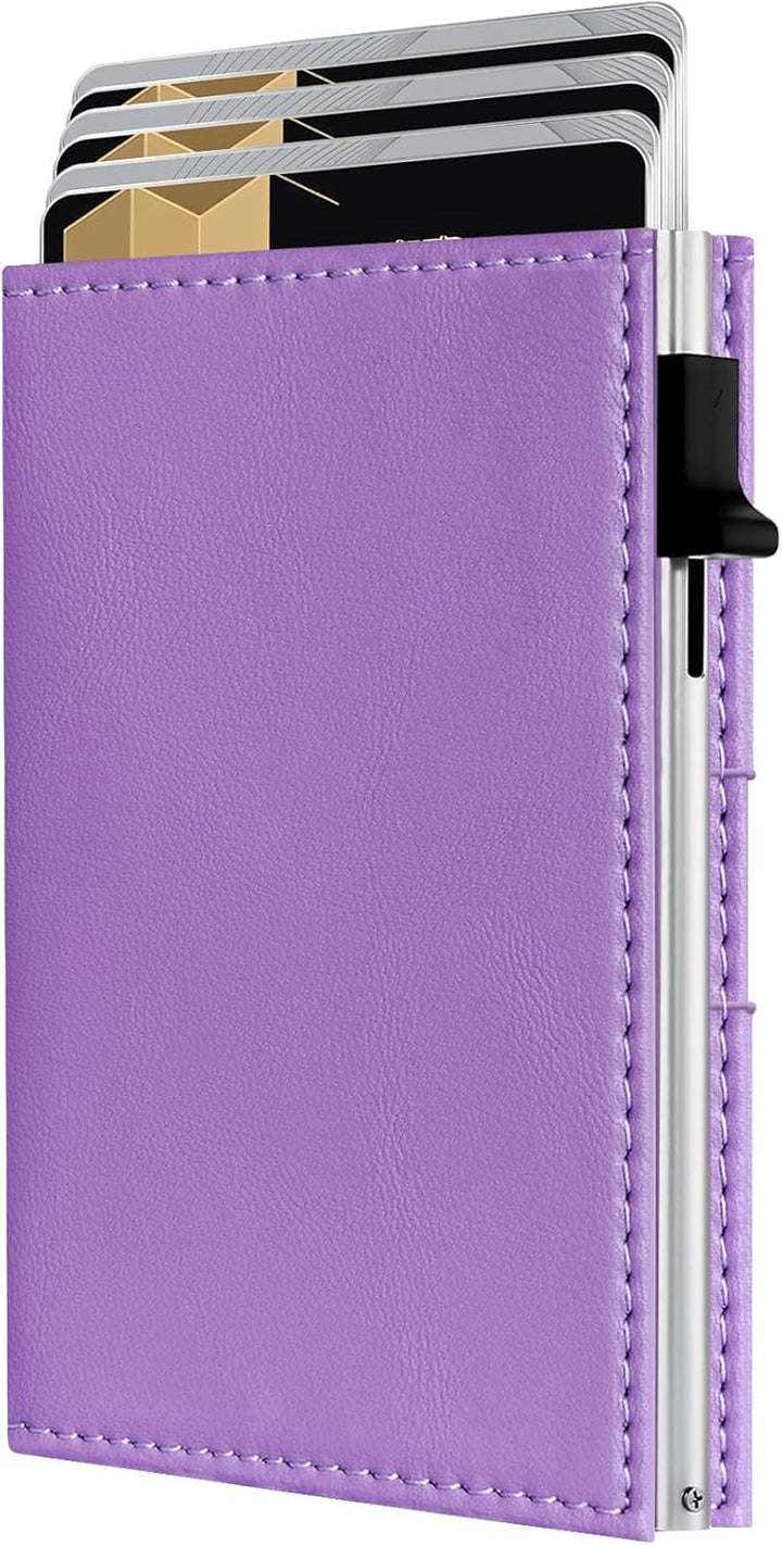 QLD Cartera RFID para mujer \u2013 Pequeña cartera delgada y triple...