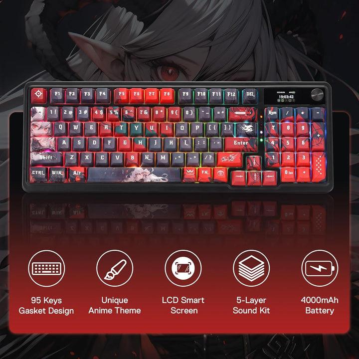 Redragon K719 PRO Teclado inalámbrico para juegos con junta con pan...