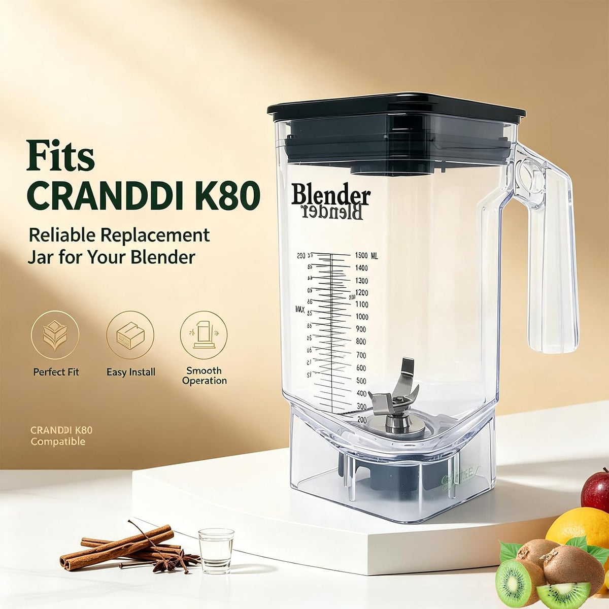 K80 Frasco de licuadora de repuesto, 52 oz para K80, K85, jarra de