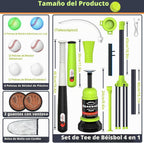 Juego de béisbol 4 en 1 iluminado, juguetes de pelota T, regalo deportivo